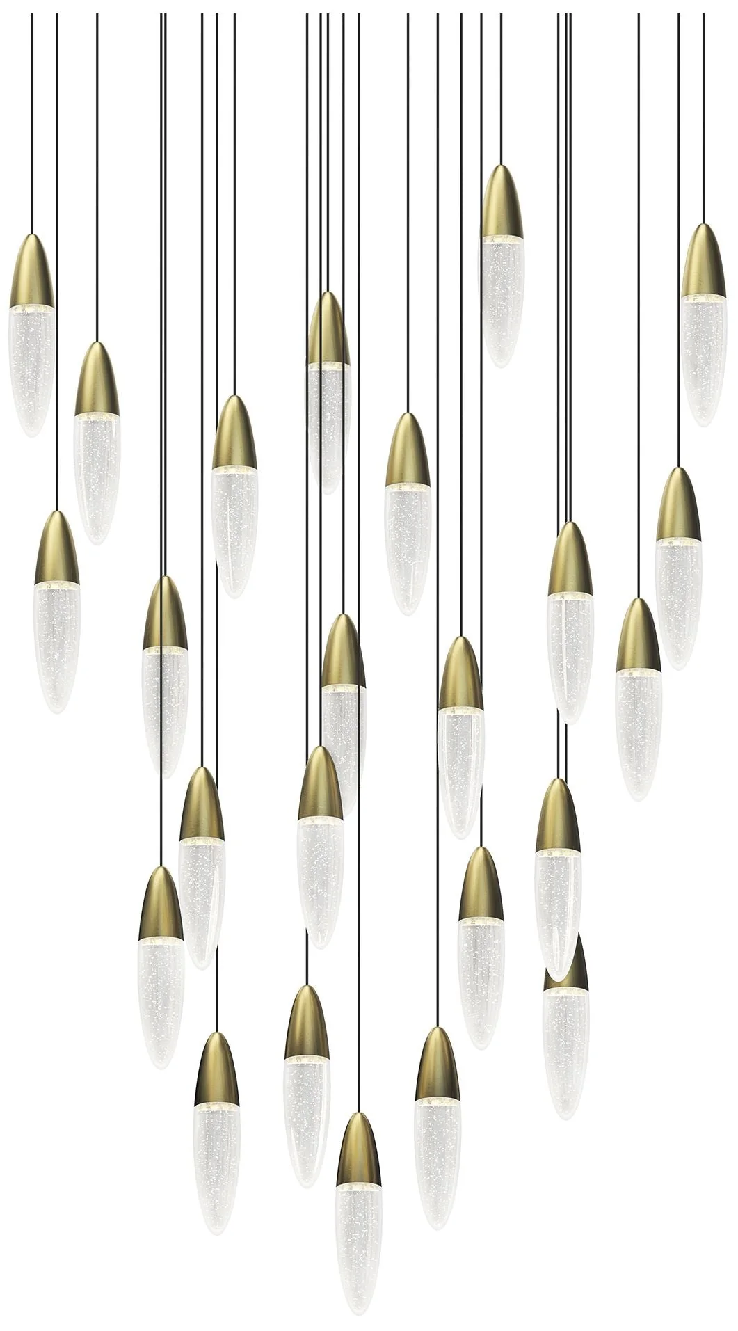 Sultana 37" Wide Satin Brass 24-Light LED Round Pendant - Image 1