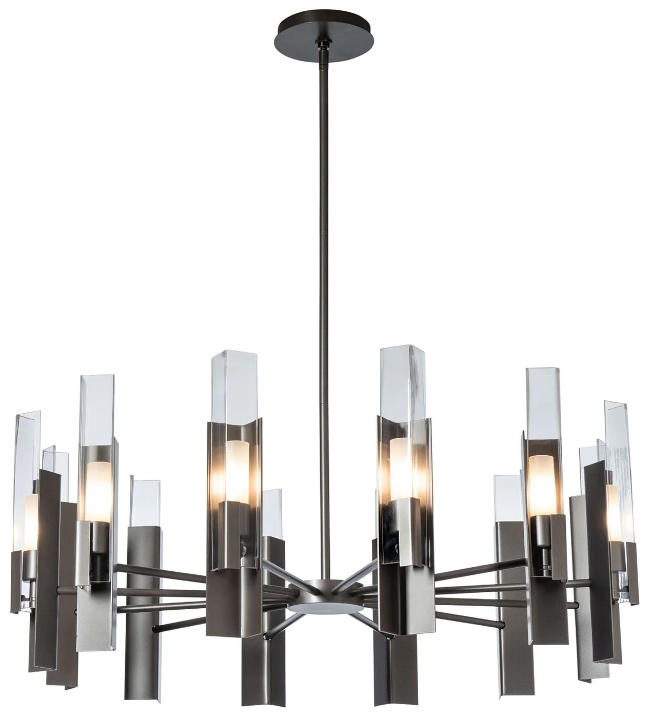Summit 40.2" Wide 12-Light Dark Smoke Pendant With Clear Glass Shade - Image 1