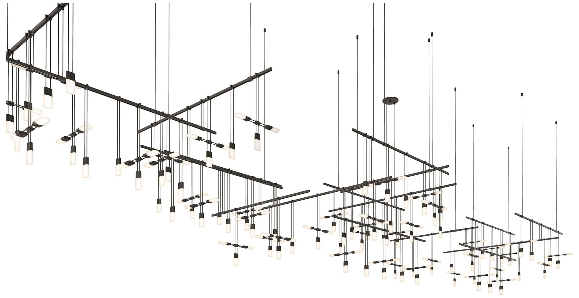 Suspenders 242" Wide Satin Black 4.Tier Gallery Matrix Pendant - Image 1