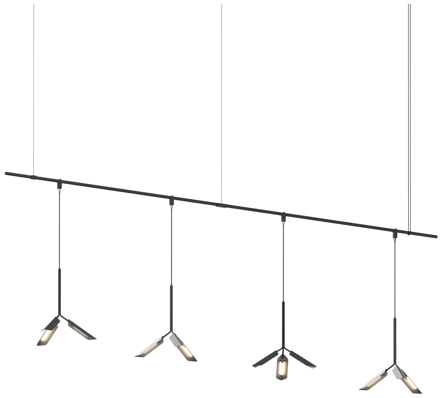 Suspenders 49" Wide Satin Black 1.Tier Linear Suspension - Image 1