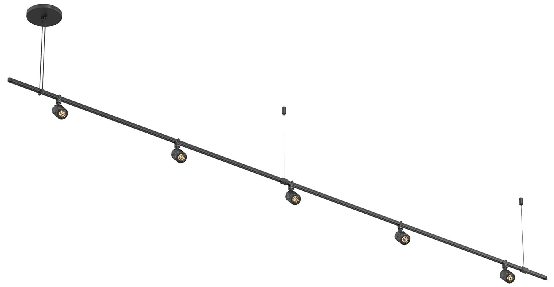 Suspenders 96" Satin Black Linear Pendant With Aimable Cylinders - Image 1