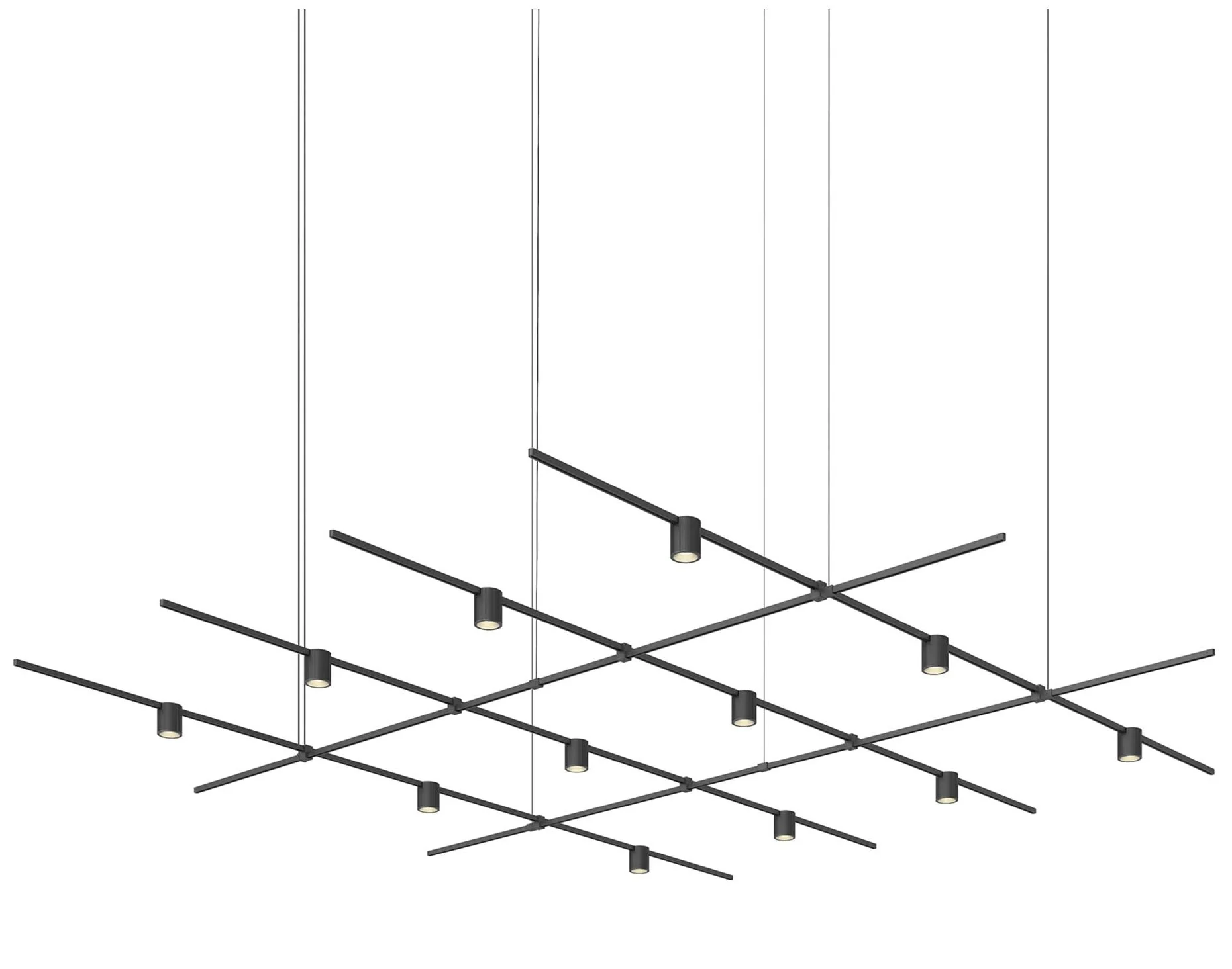 Suspenders 97" Wide Satin Black Square Gridscape Suspension - Image 1