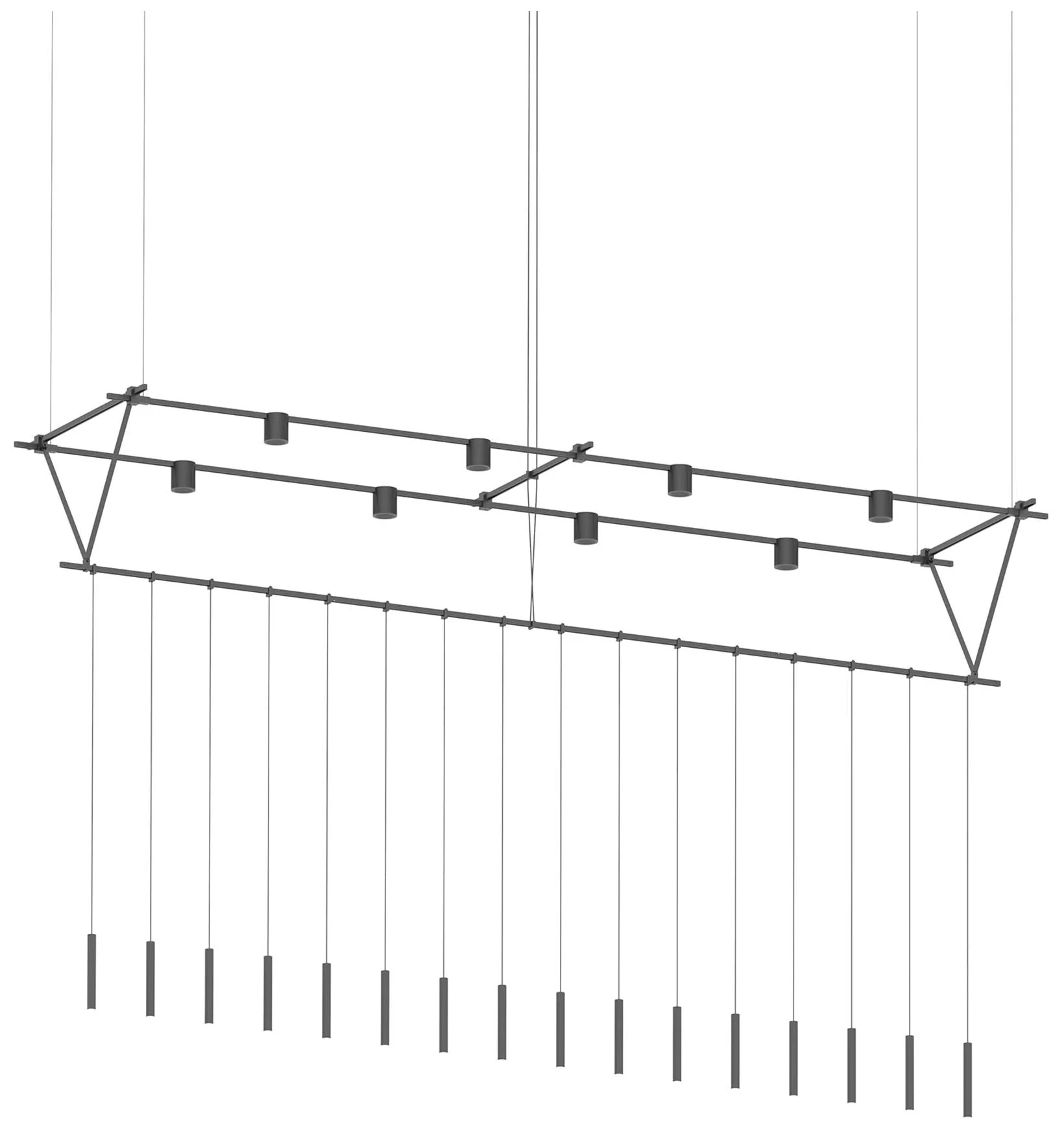Suspenders 97" Wide Satin Black Tri-Bar Suspension - Image 1