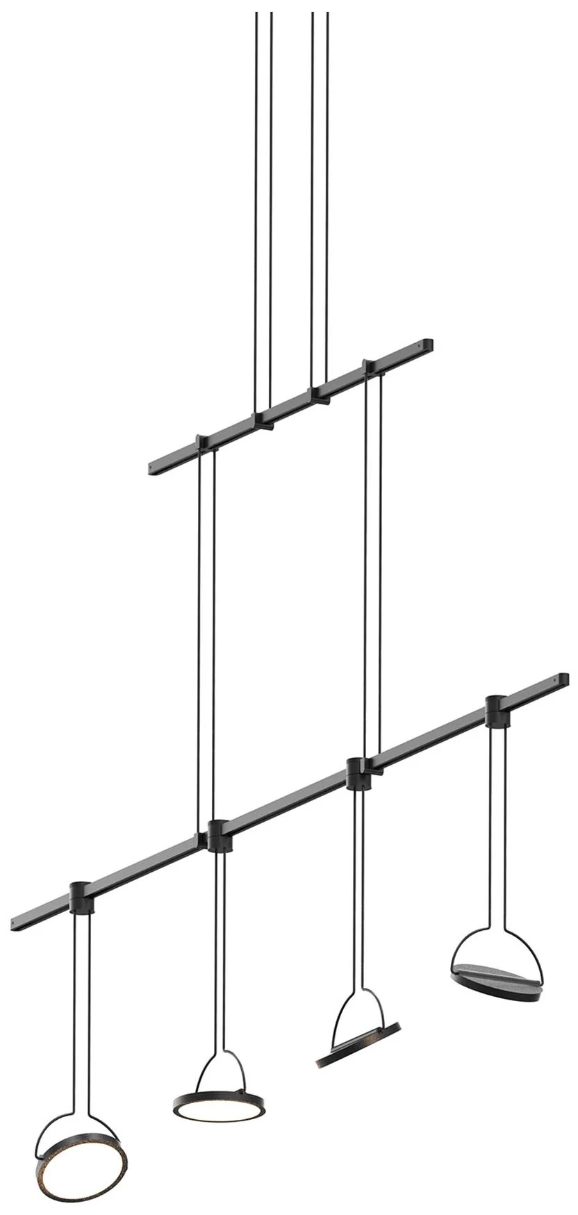 Suspenders Light Guide 37" Wide Satin Black 2.Tier Linear Suspension - Image 1