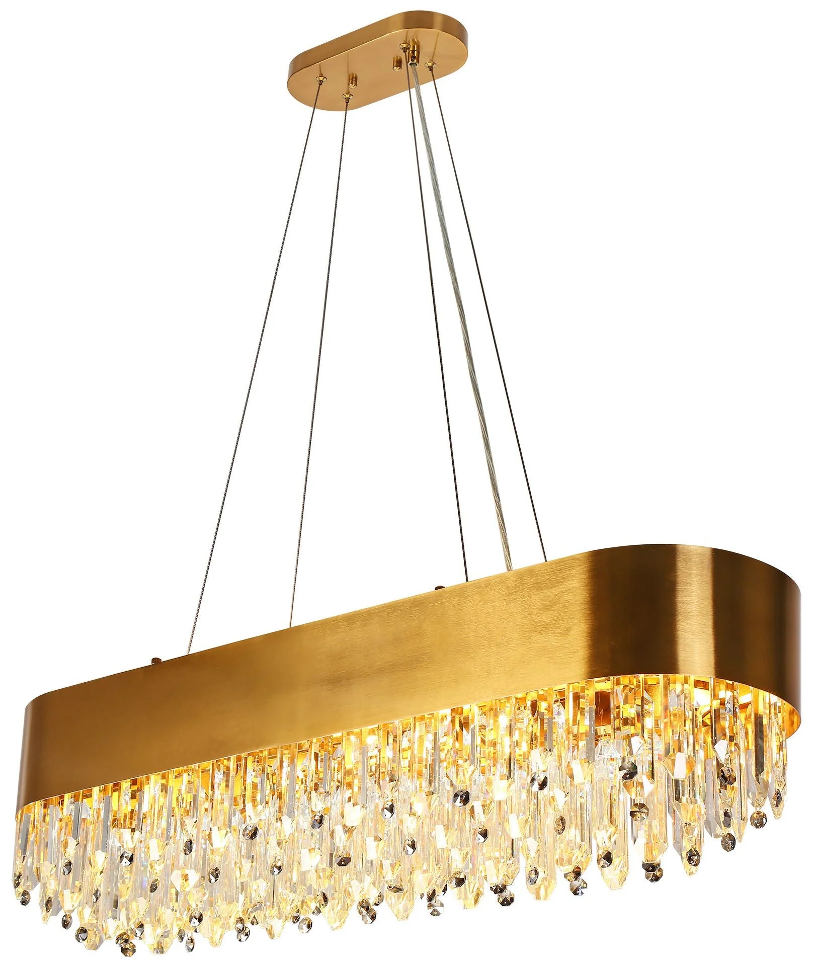 Sutella 10-Light Crystal Gold Island Chandelier - Image 1