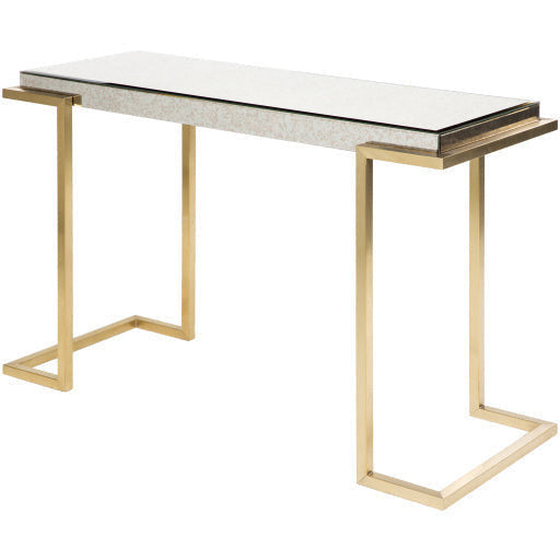 Surya Saavedra Modern Metallic Silver Top With Gold Base Console Table Modern SVD-002 - Image 1