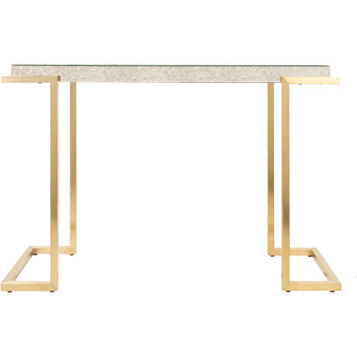 Surya Saavedra Modern Metallic Silver Top With Gold Base Console Table Modern SVD-002 - Image 3