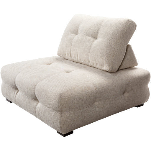 Surya Sevran Modern White Tufted Modular Chair - Image 2