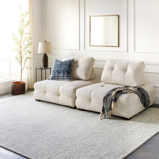 Surya Sevran Modern White Tufted Modular Chair - Image 1