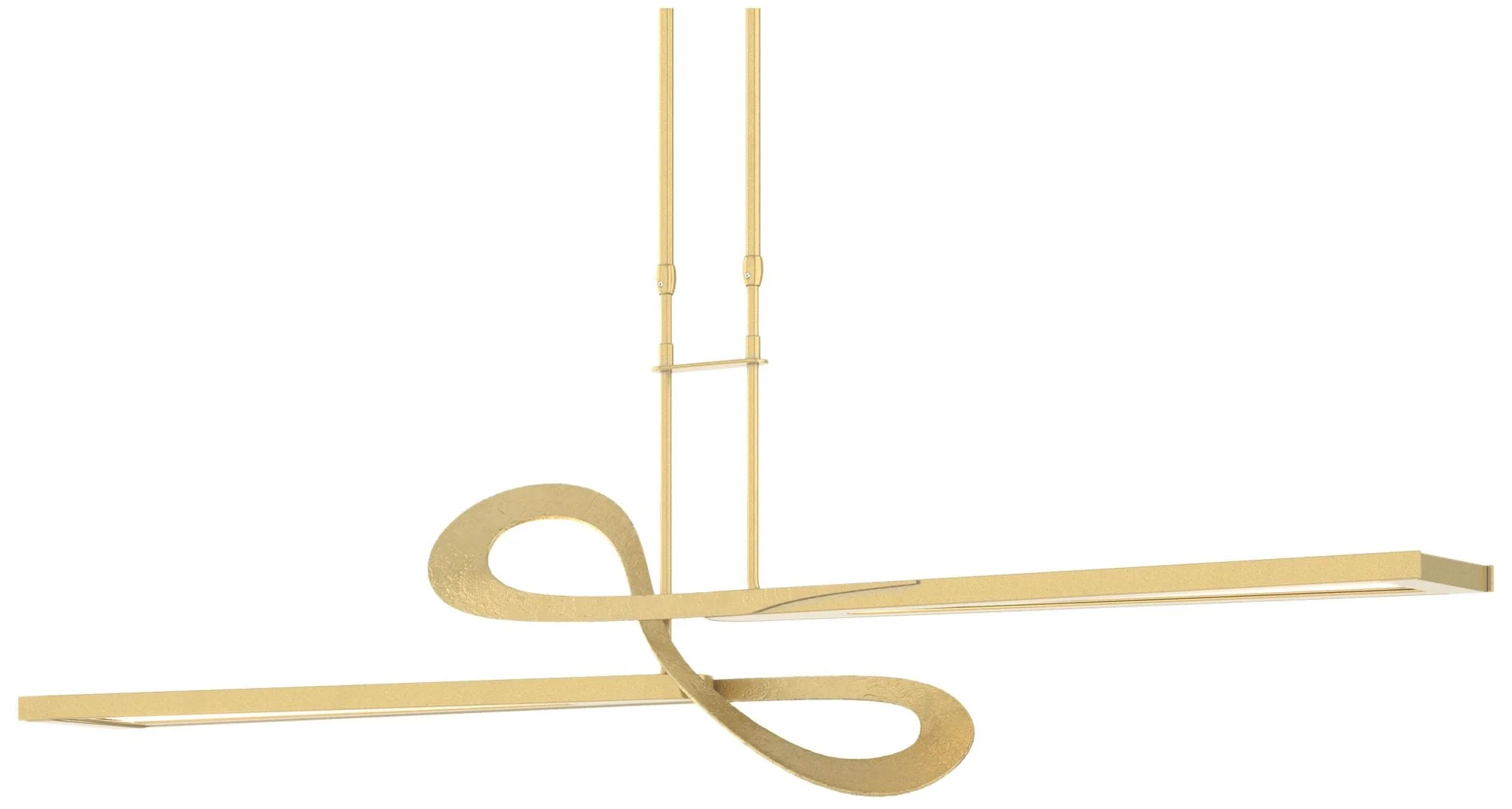 Switchback 49.8" Wide Modern Brass Long LED Pendant - Image 1