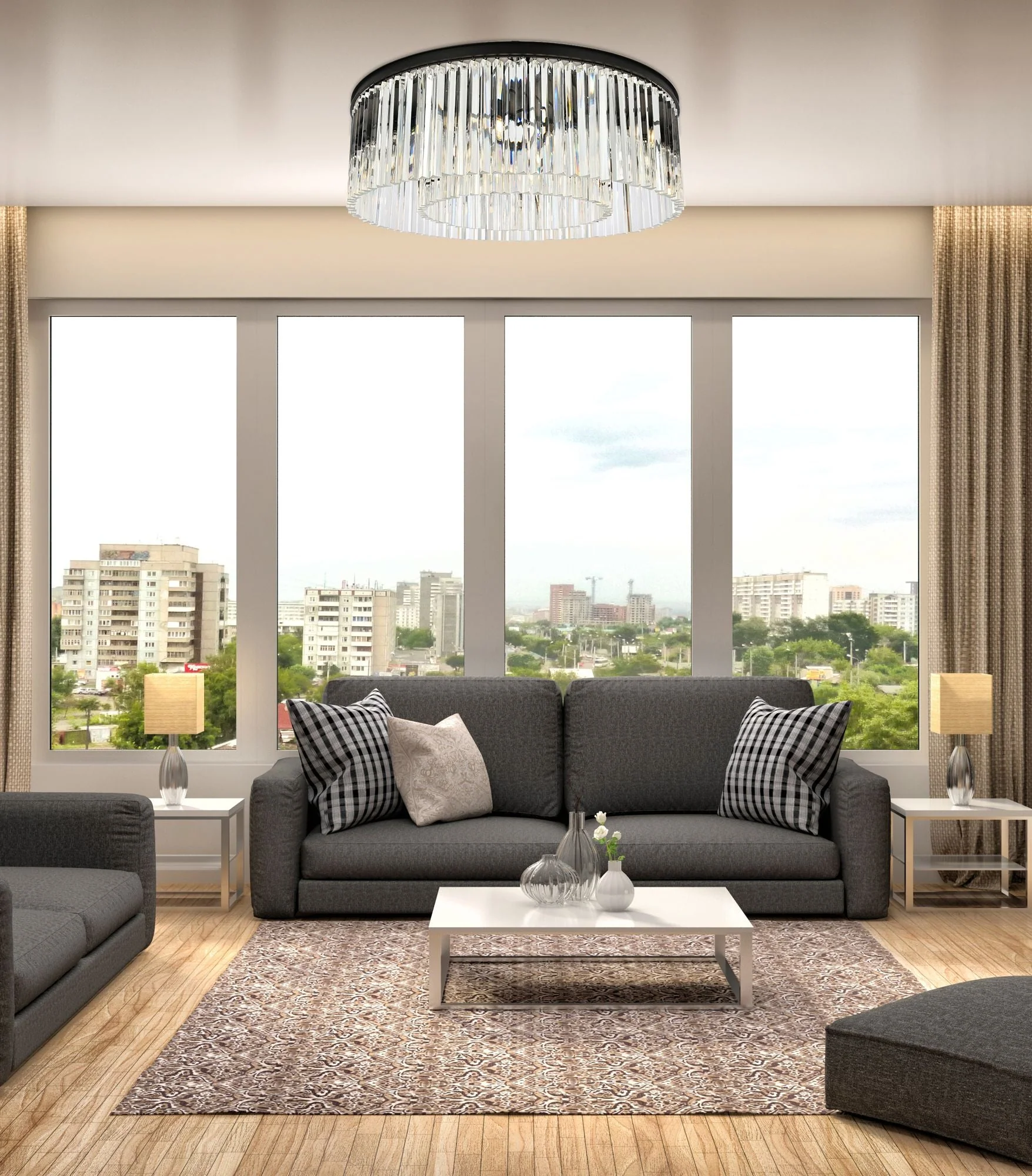 Sydney 10 Lt Matte Black Flush Mount Clear - Image 3