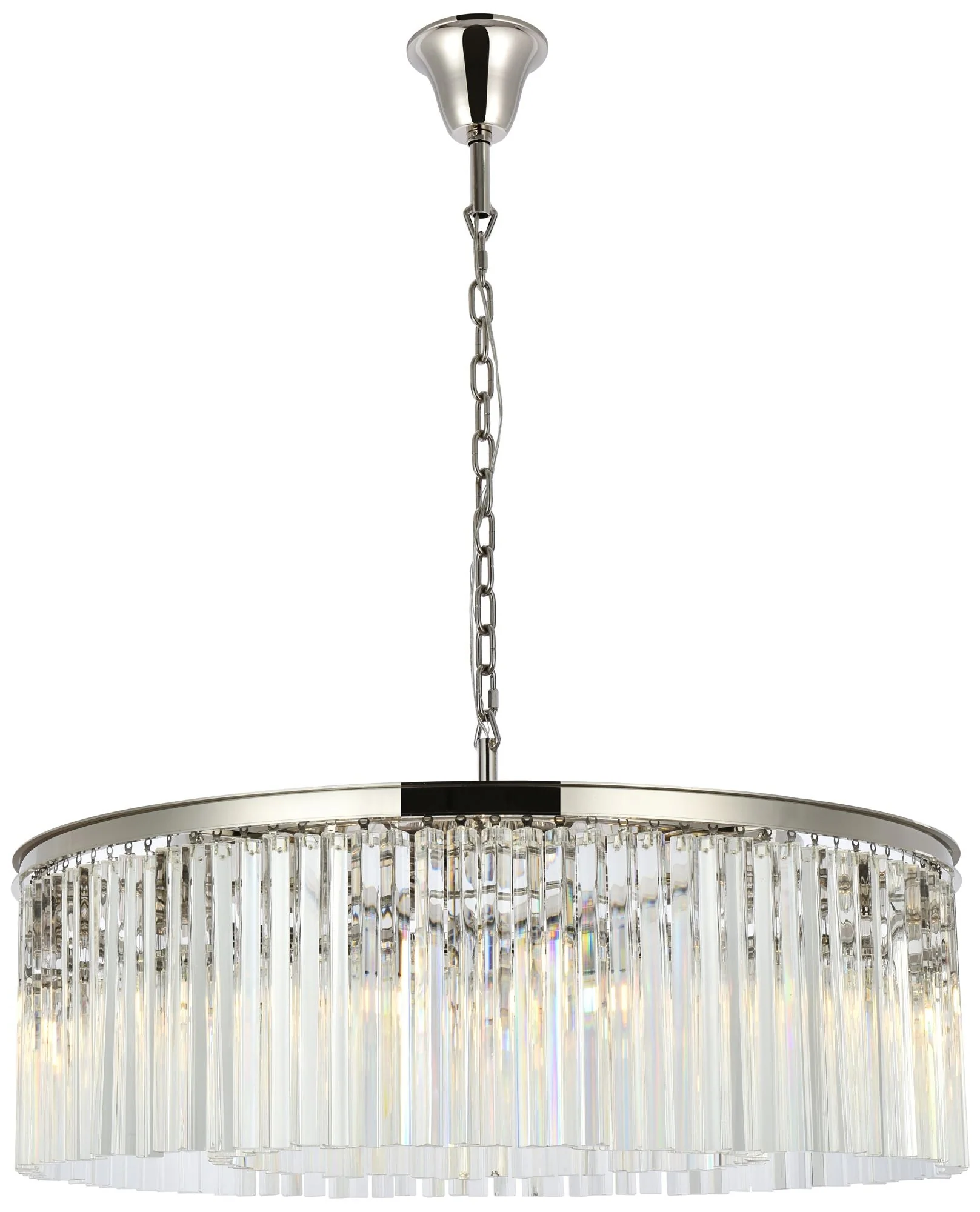 Sydney 10 Lt Polished Nickel Chandelier Clear - Image 1