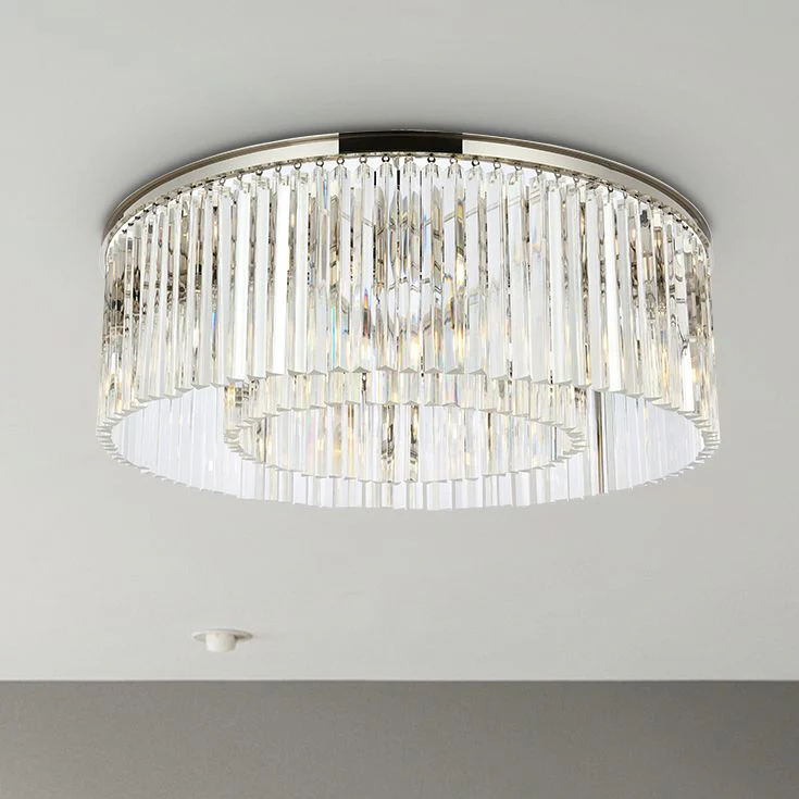 Sydney 10 Lt Polished Nickel Flush Mount Clear - Image 1