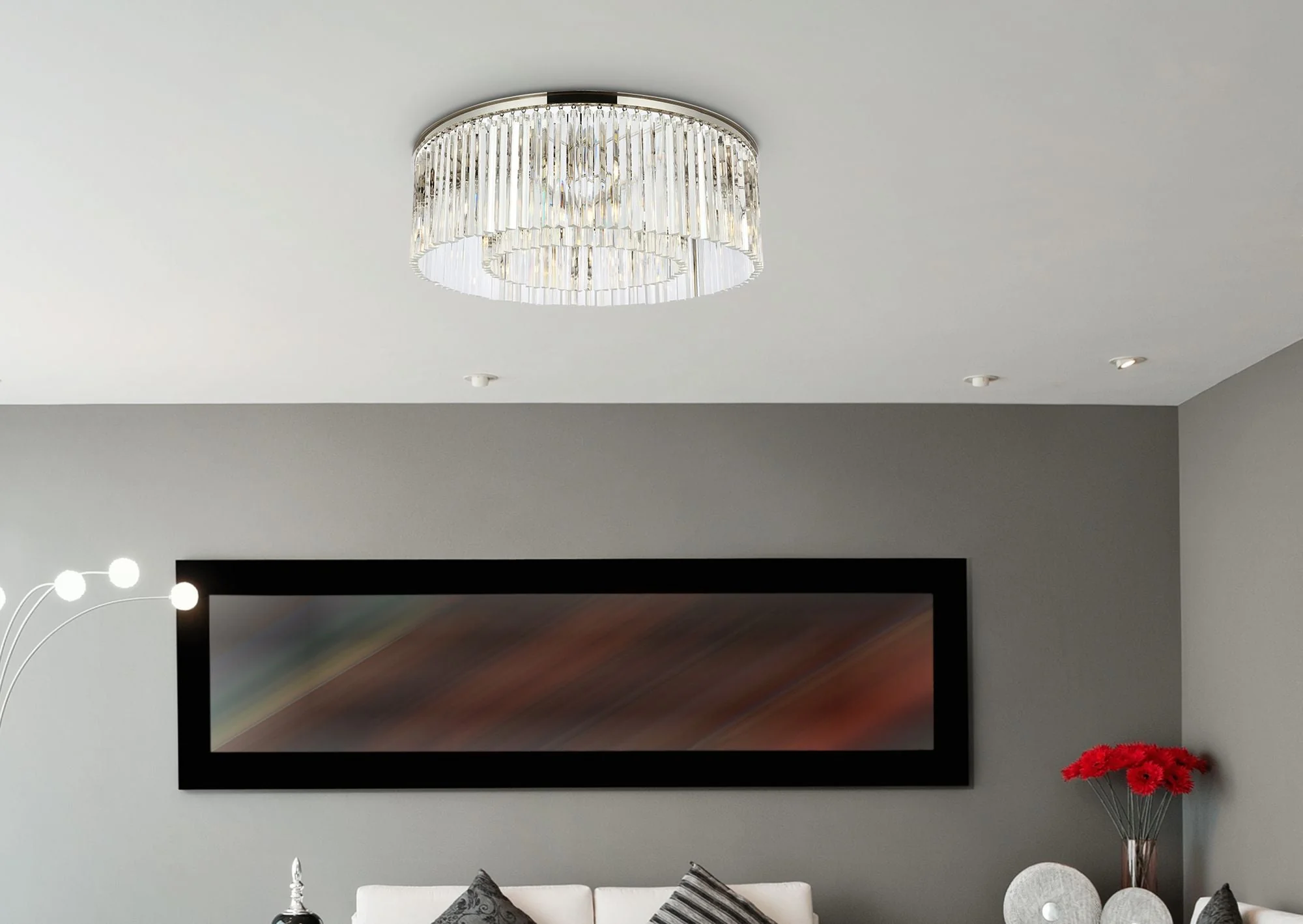 Sydney 10 Lt Polished Nickel Flush Mount Clear - Image 3