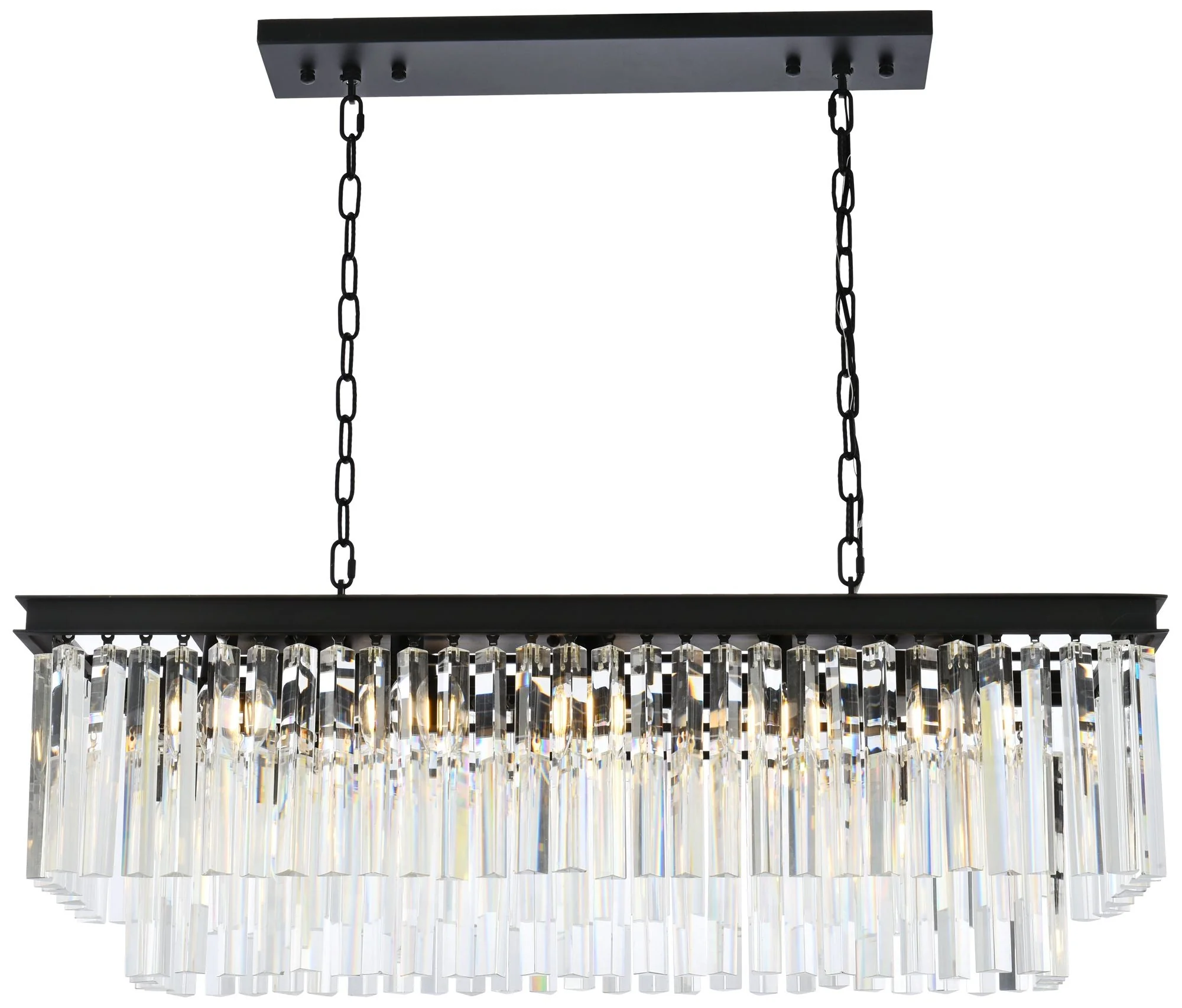 Sydney 12 Lt Matte Black Chandelier Clear - Image 1