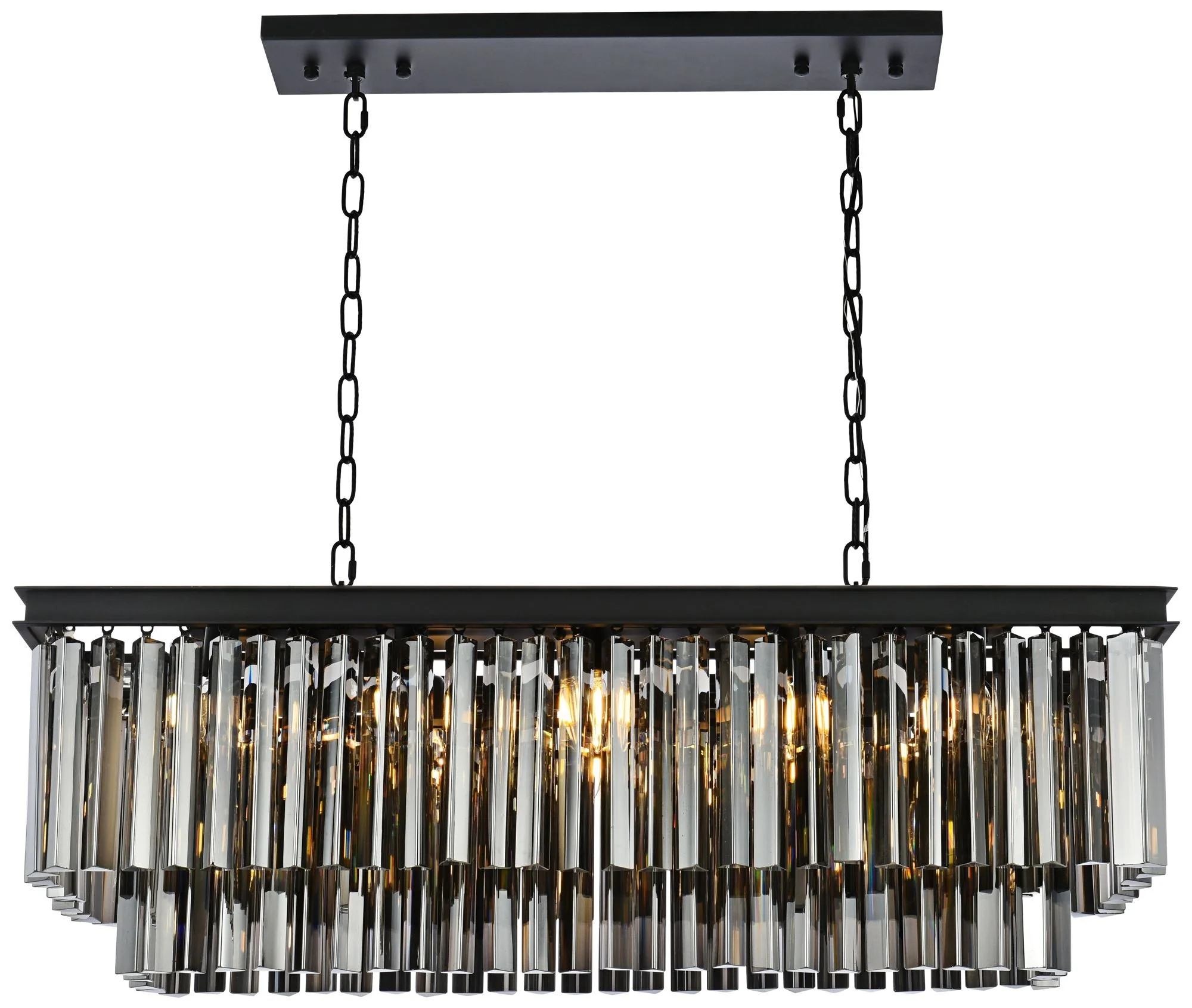 Sydney 12 Lt Matte Black Chandelier (Grey) - Image 3
