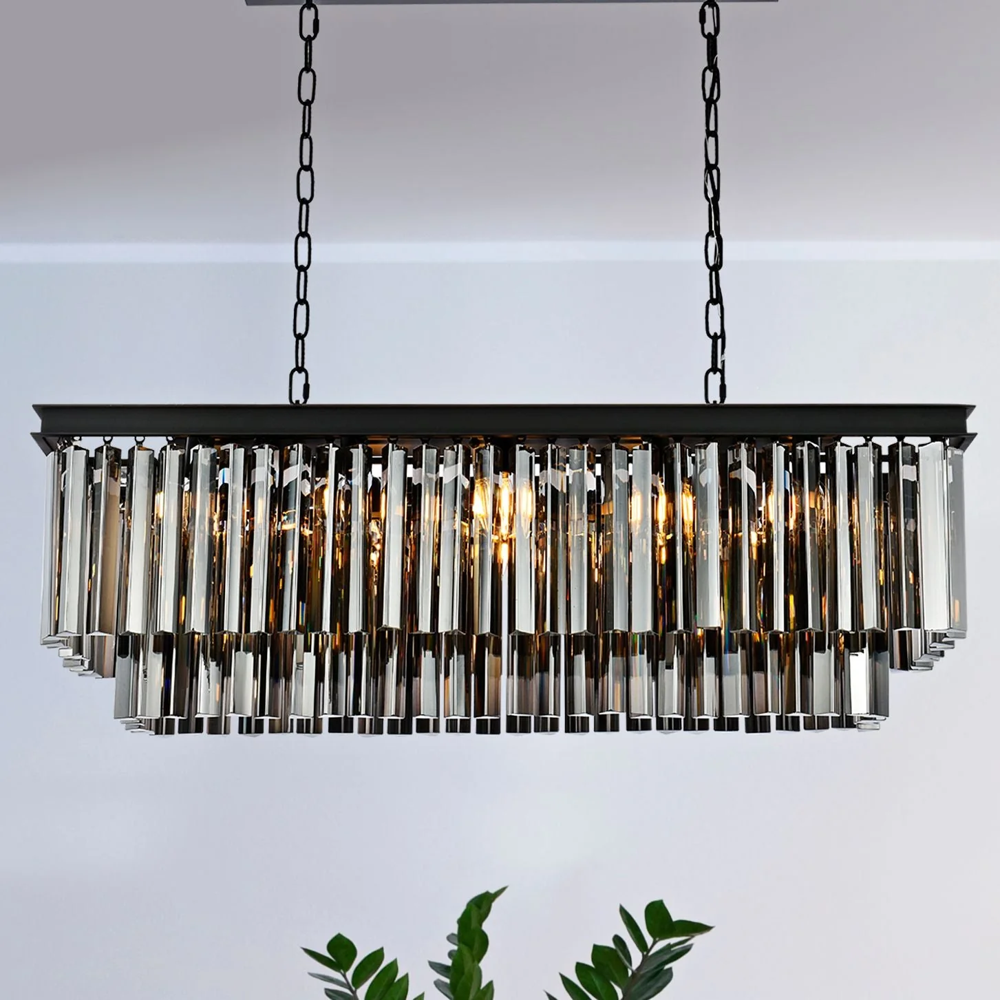 Sydney 12 Lt Matte Black Chandelier (Grey) - Image 2