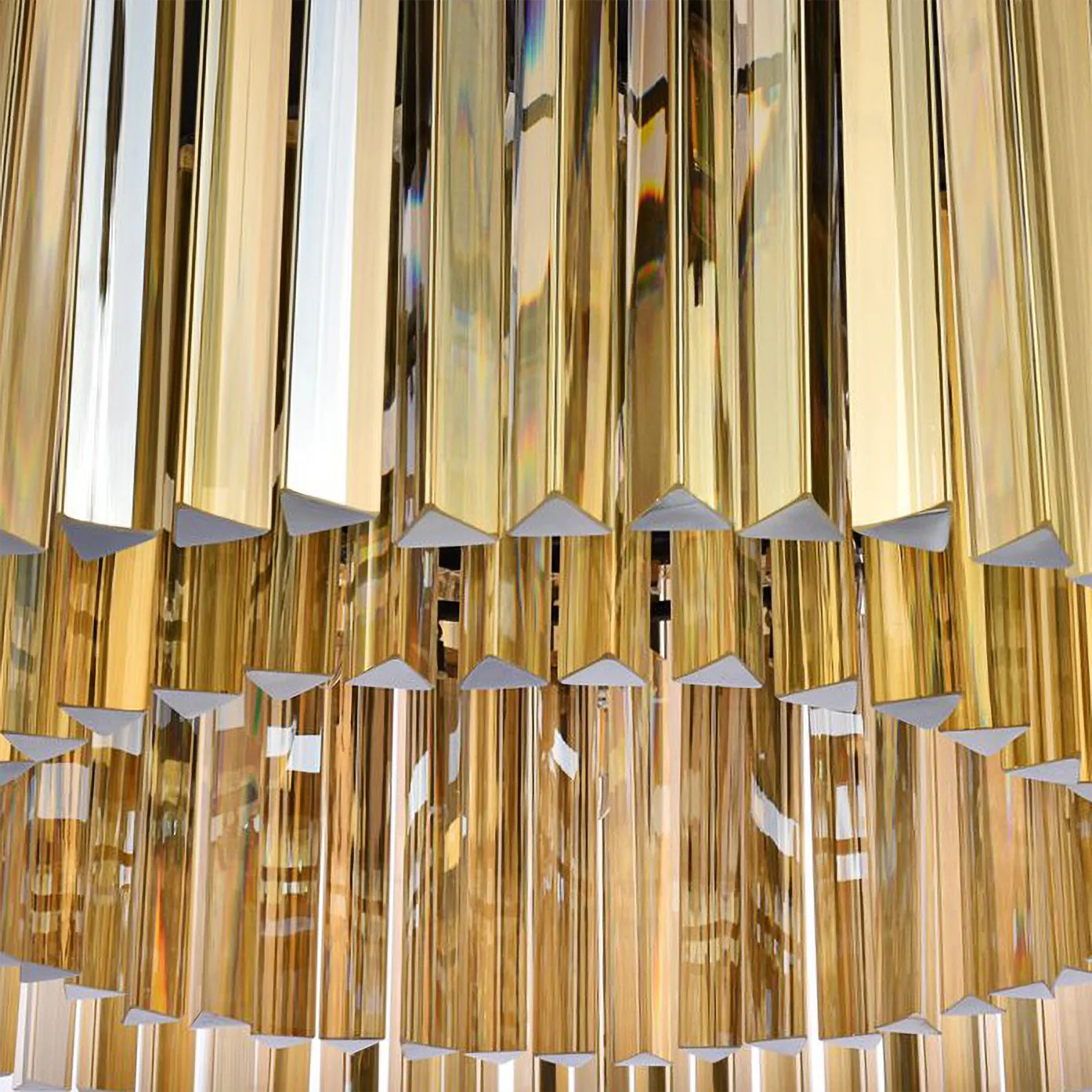 Sydney 31.5" Wide Black and Golden Teak Glass Drum Chandelier - Image 2
