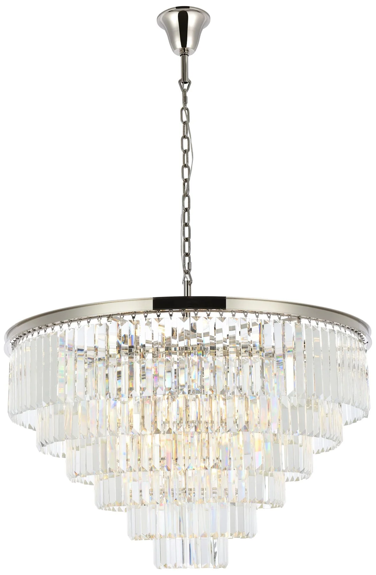 Sydney 33 Lt Polished Nickel Chandelier Clear - Image 1