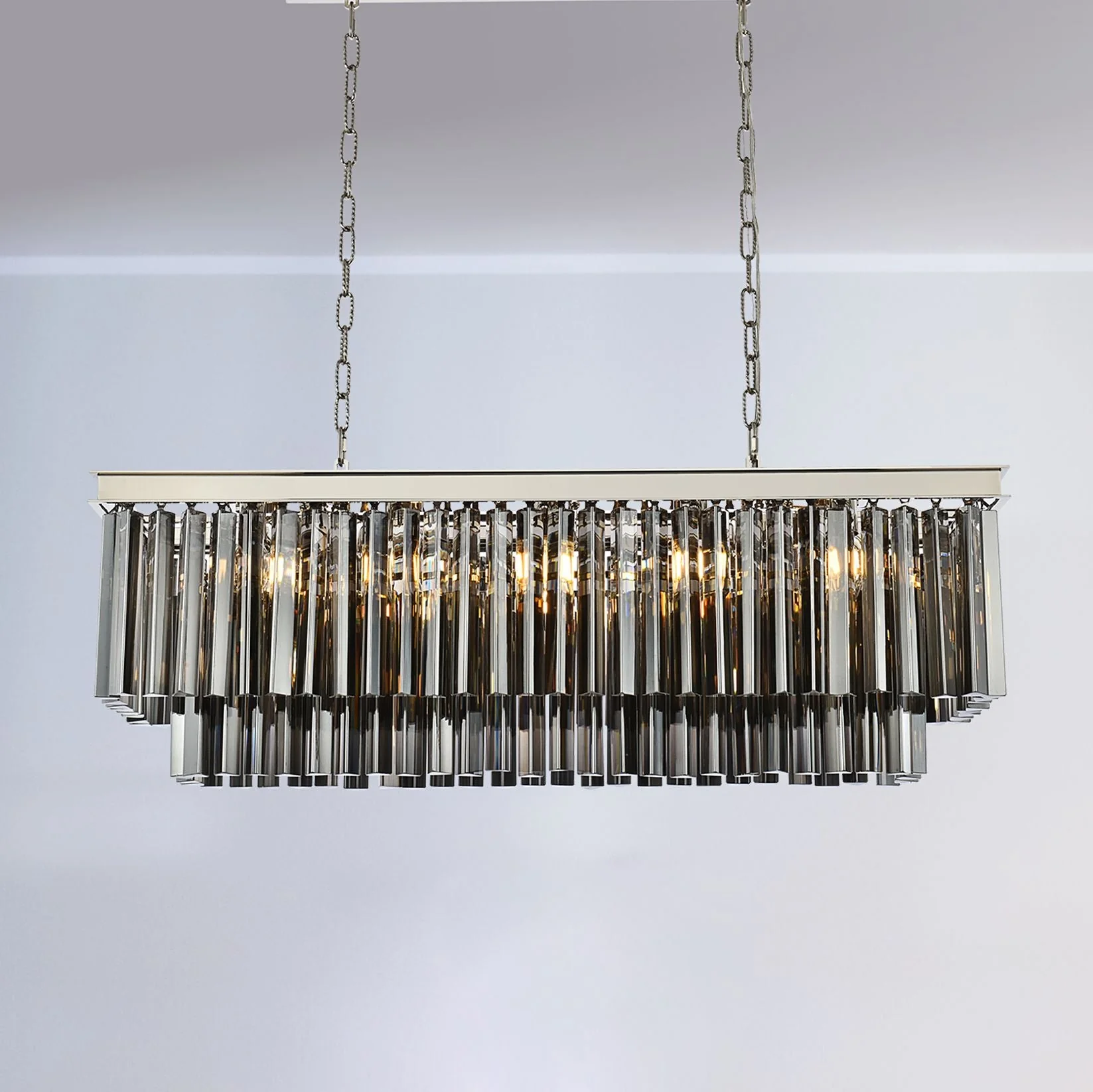 Sydney 40" Wide Polished Nickel 12-Light Linear Chandelier - Image 1
