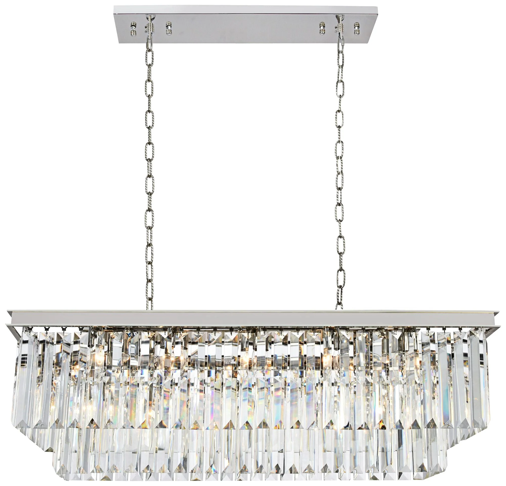 Sydney 40"W Nickel and Crystal Kitchen Island Light Pendant - Image 2