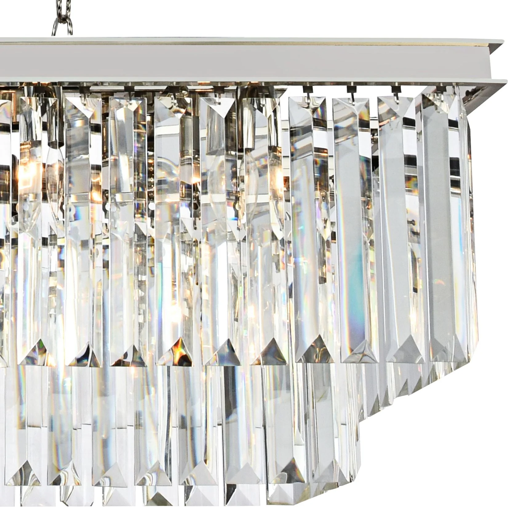 Sydney 40"W Nickel and Crystal Kitchen Island Light Pendant - Image 3