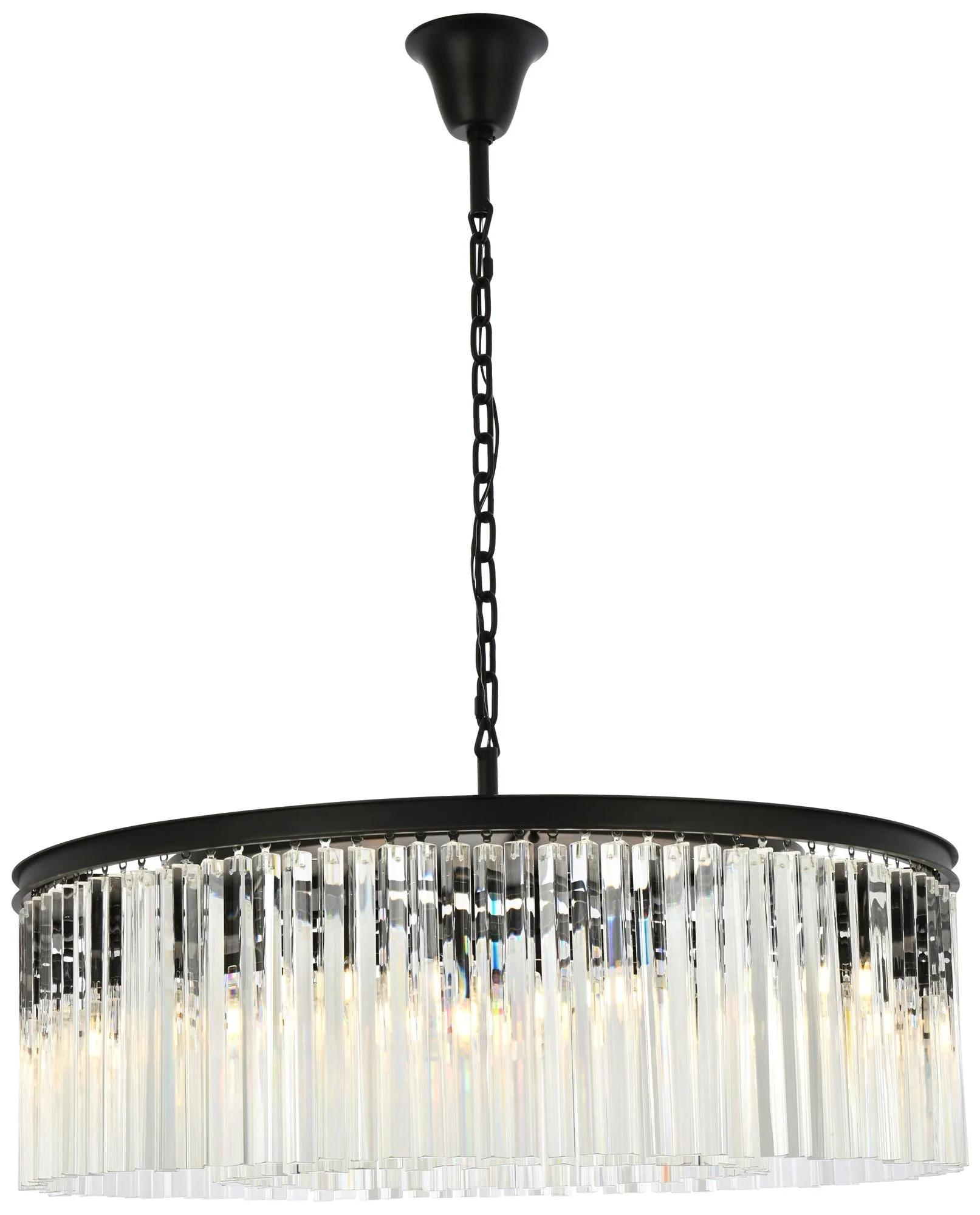 Sydney 43 1/2" Wide Matte Black Crystal 10-Light Chandelier - Image 3