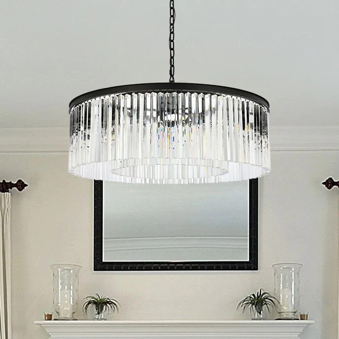 Sydney 43 1/2" Wide Matte Black Crystal 10-Light Chandelier - Image 2