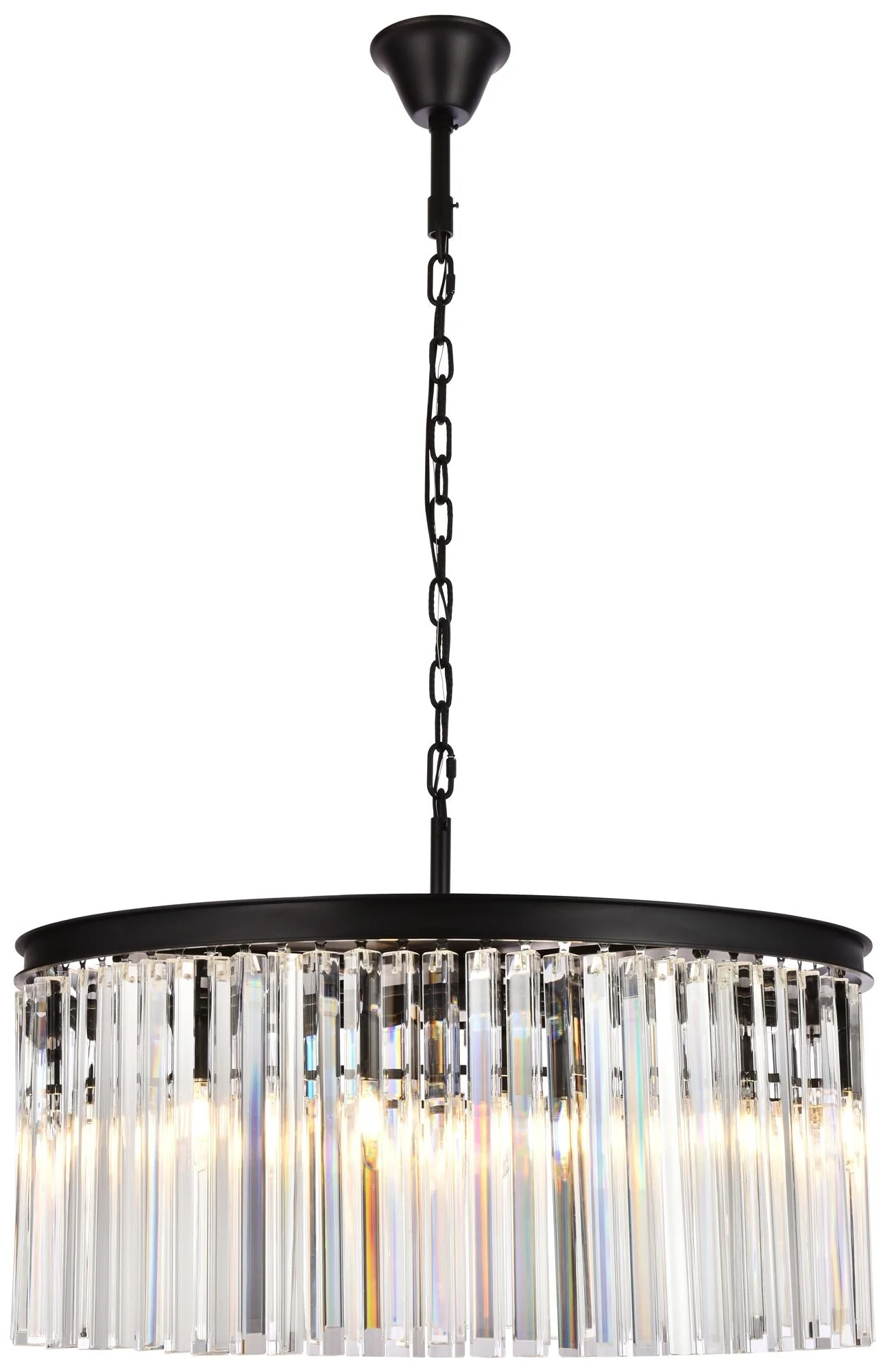 Sydney 8 Lt Matte Black Chandelier Clear - Image 1