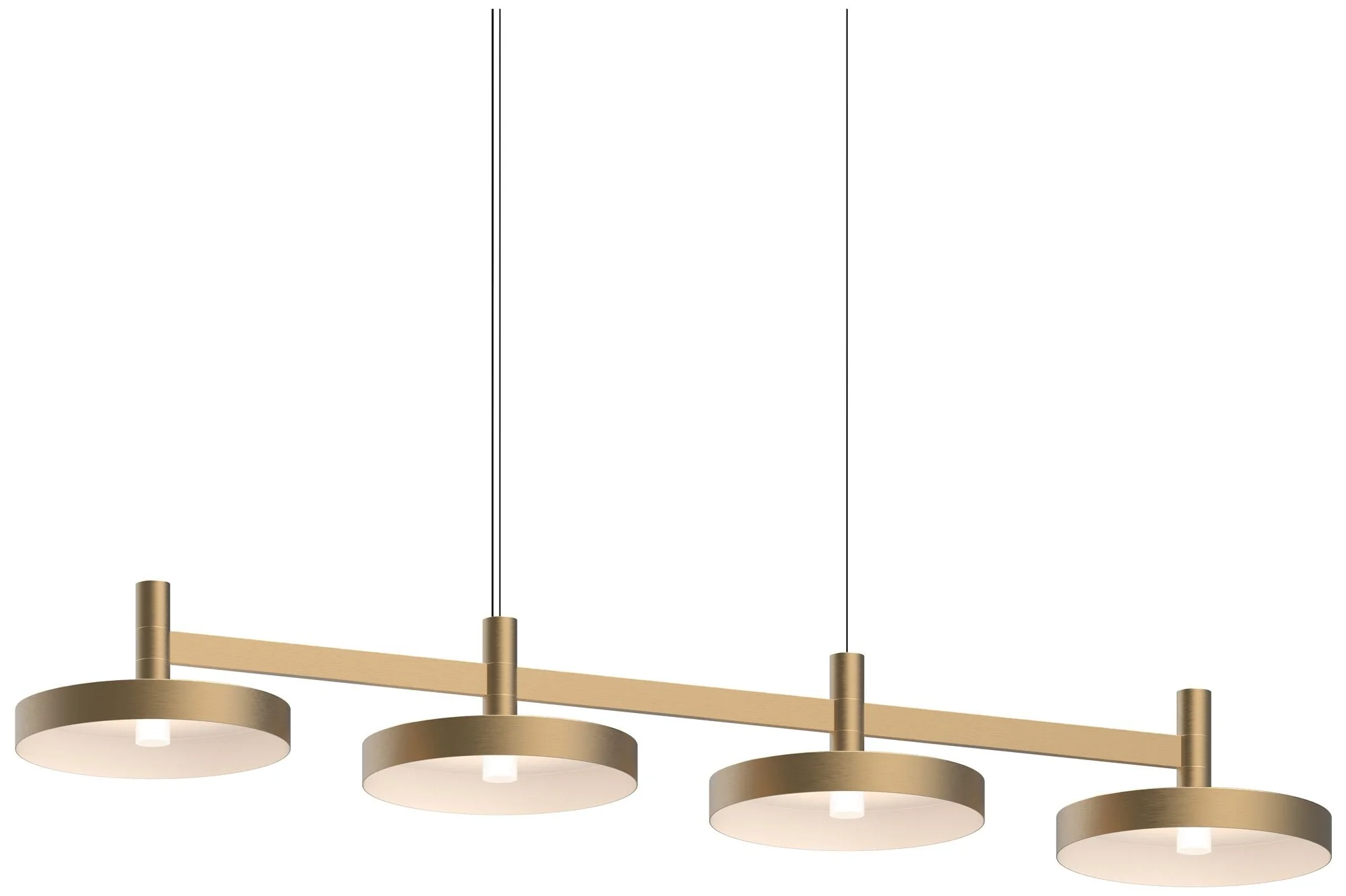 Systema Staccato 4-Light Linear Pendant with Pan Shades - Brass Finish - Image 1