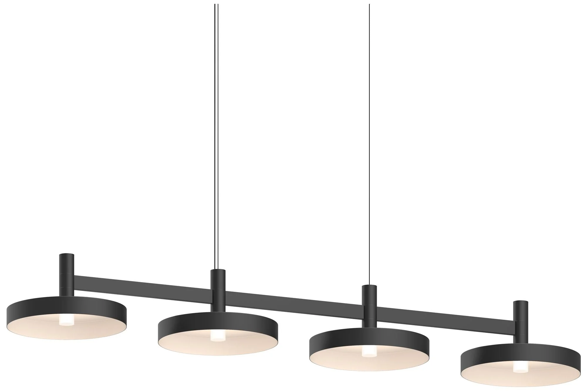 Systema Staccato 4-Light Linear Pendant with Pan Shades - Satin Black - Image 1
