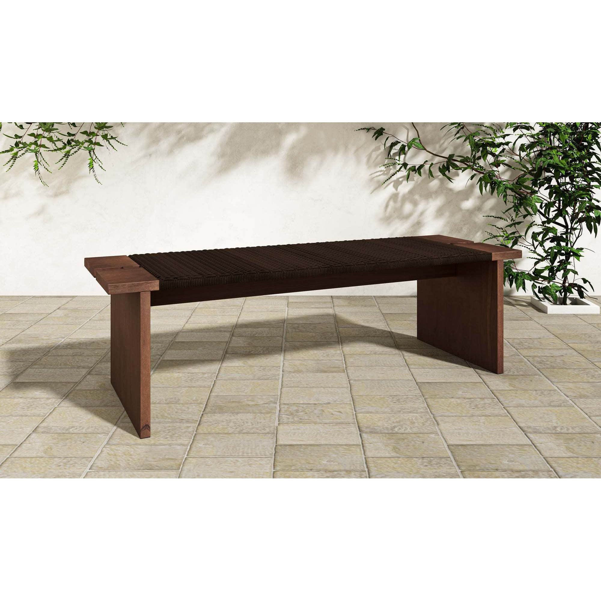 Moe's Home Merritt Outdoor Bench Dark Brown - Image 2