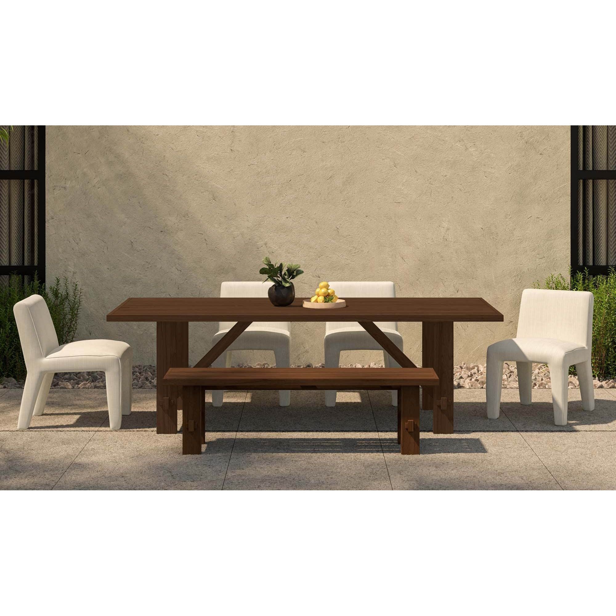 Moe's Home Esmond Outdoor Dining Bench Brown - Image 2