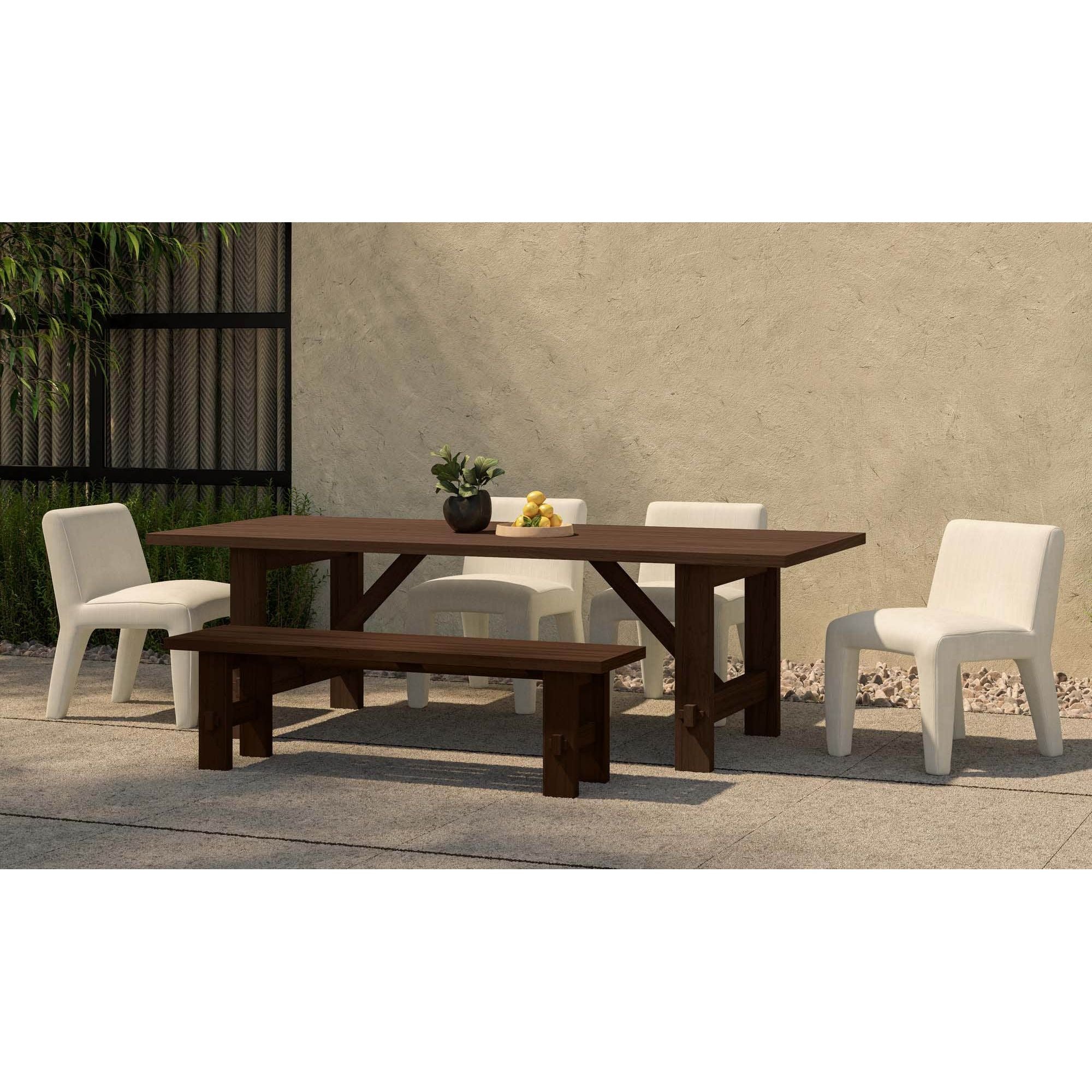 Moe's Home Esmond Outdoor Dining Bench Brown - Image 3