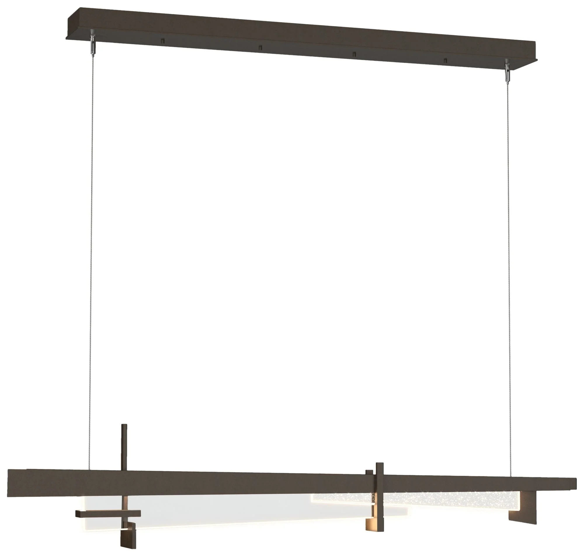 Tenon 48" Wide Bronze Standard LED Pendant With Clear Glass Shade - Image 1