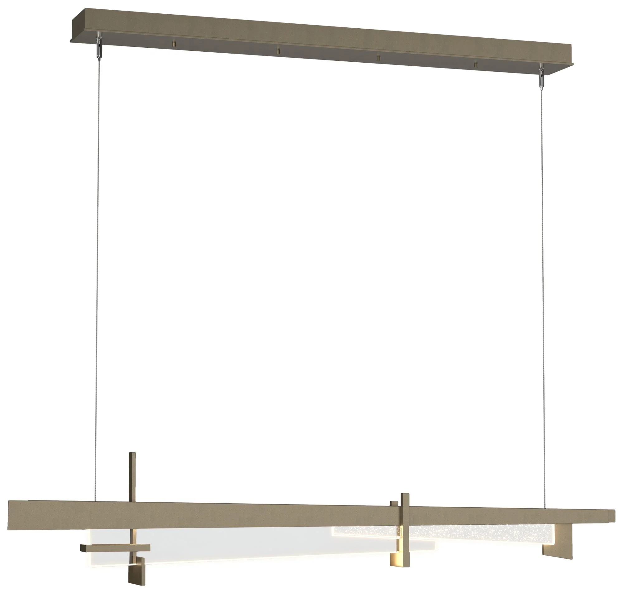 Tenon 48" Wide Soft Gold Standard LED Pendant With Clear Glass Shade - Image 1