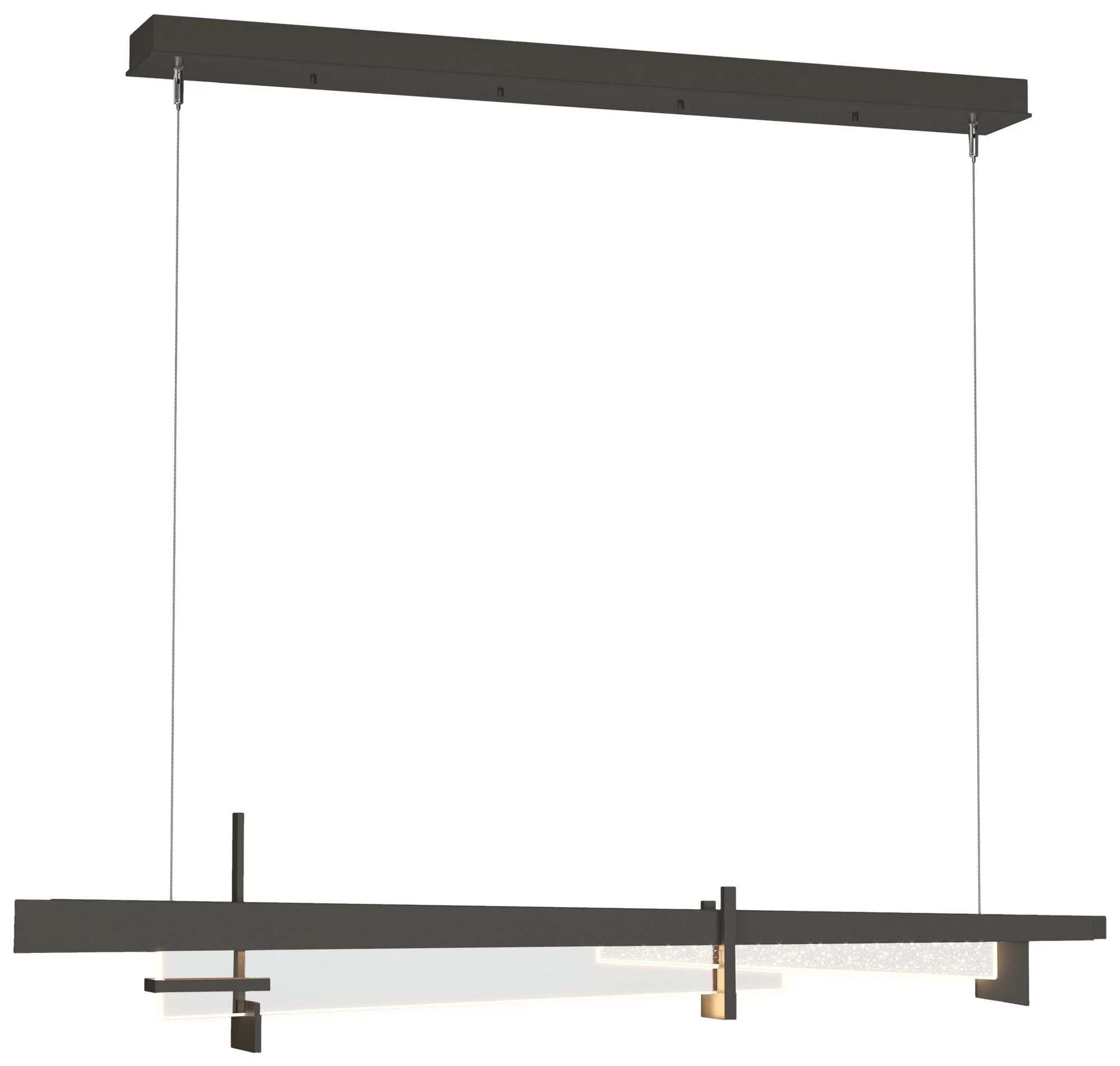 Tenon 48"W Dark Smoke Standard LED Pendant With Clear Glass Shade - Image 1