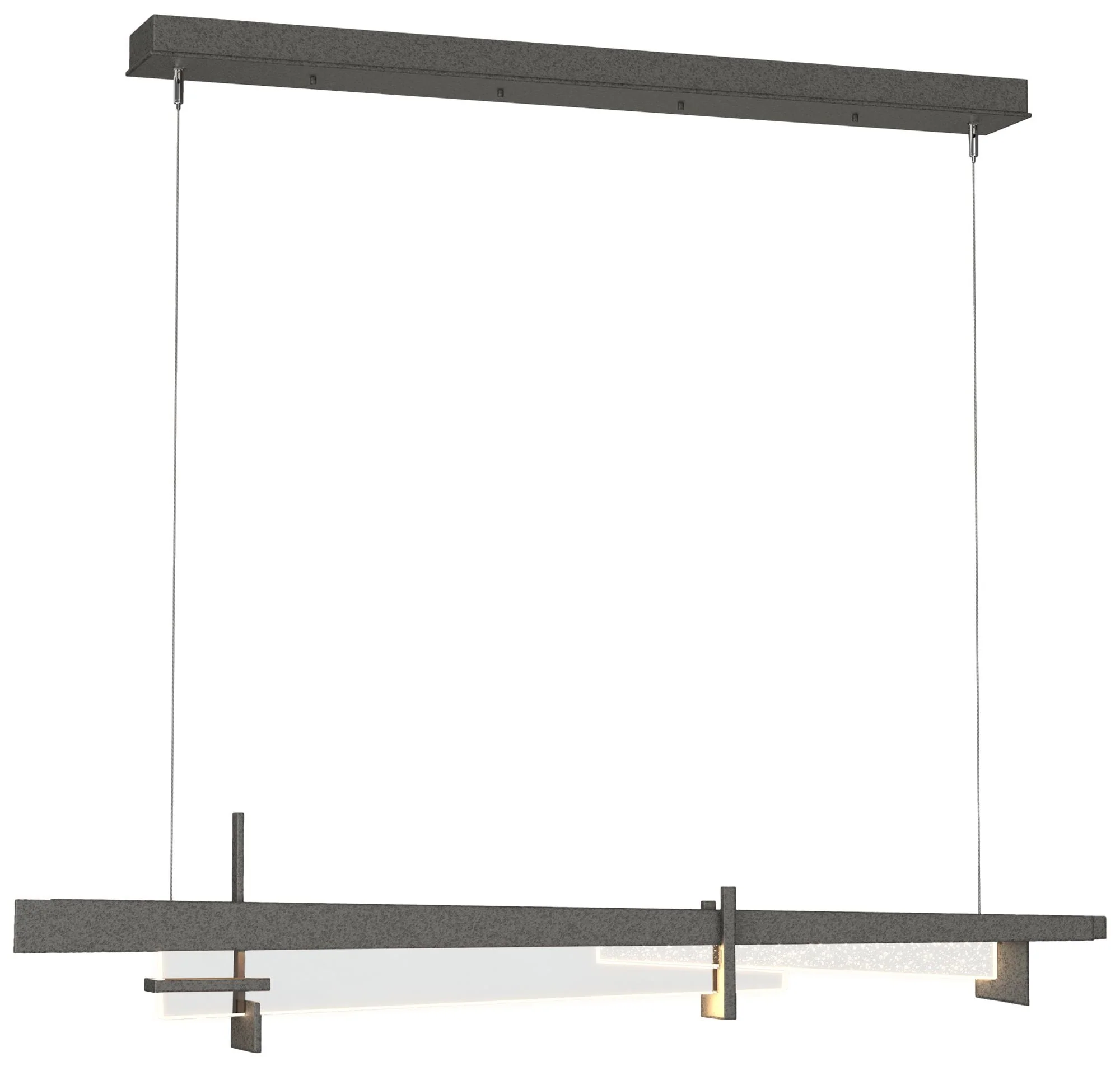 Tenon 48"W Natural Iron Standard LED Pendant With Clear Glass Shade - Image 1