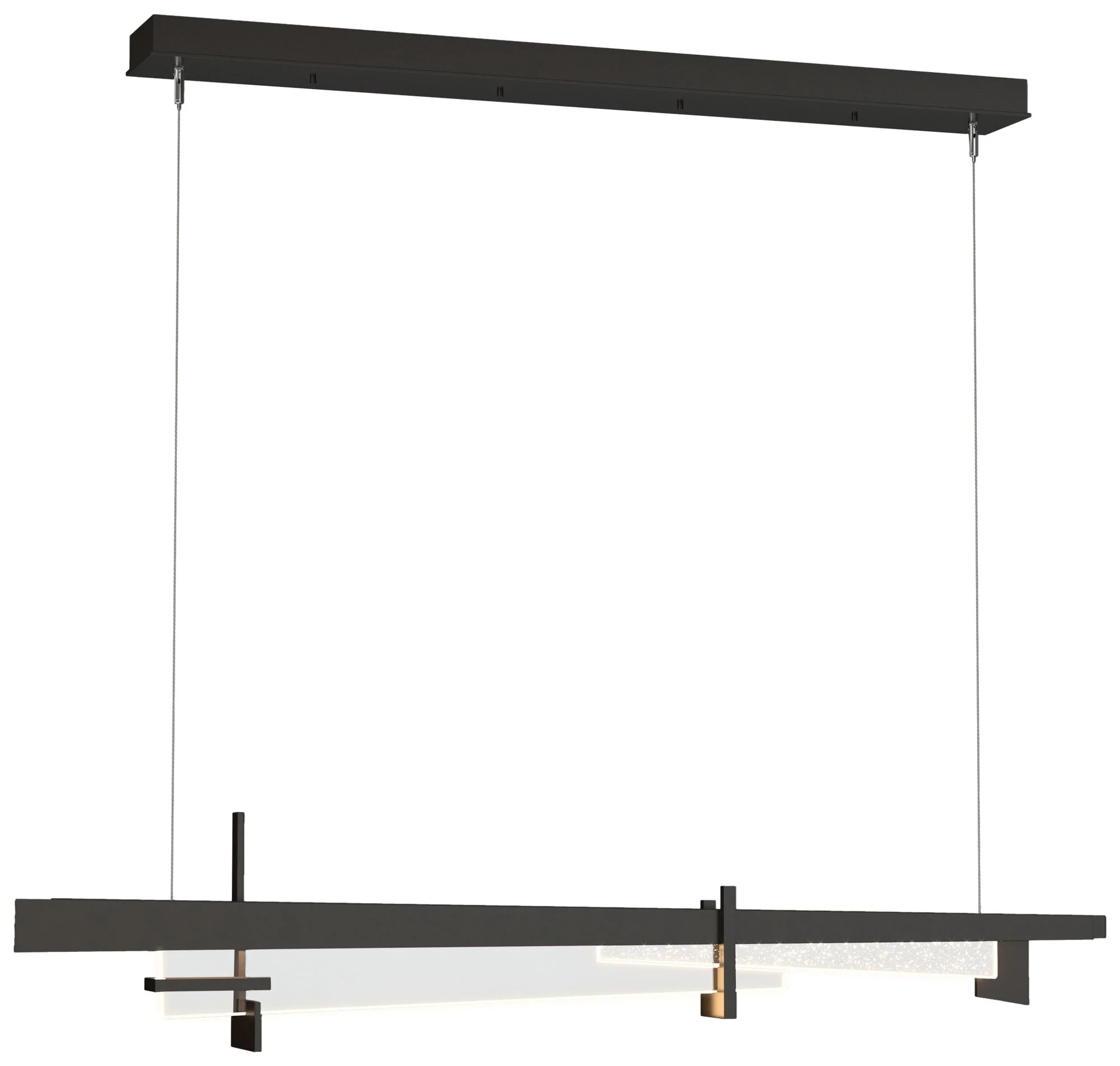 Tenon 48"W Oil Rubbed Bronze Standard LED Pendant w/ Clear Glass Shade - Image 1