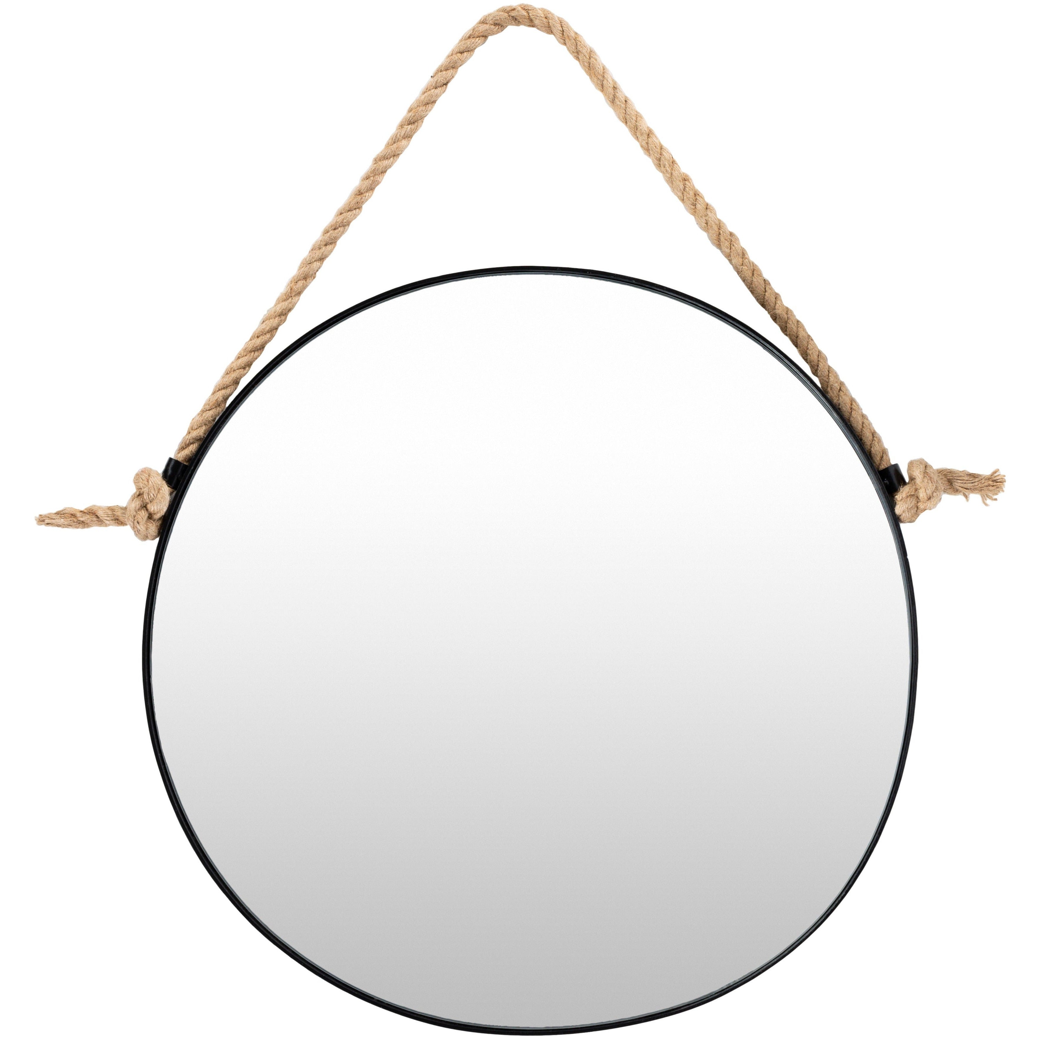 Surya Wall Decor & Mirrors Thaddeus Rustic Modern Round Mirror Black Finish THD-001 - Image 2