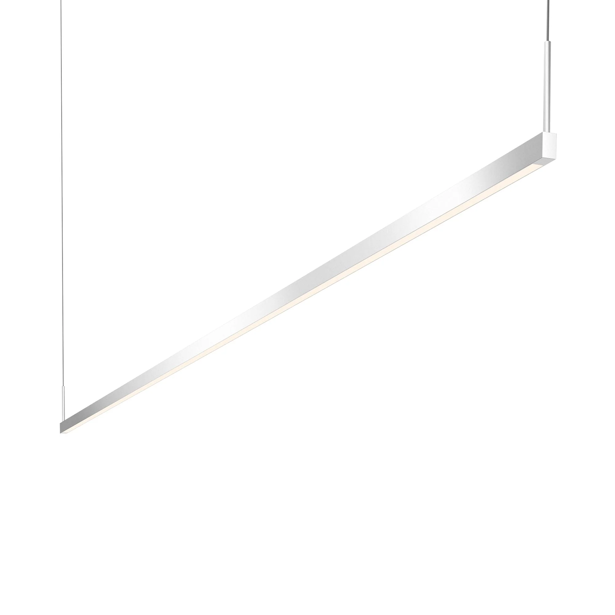 Thin-Line 96" Wide Bright Satin Aluminum Two-Sided LED Pendant - Image 1
