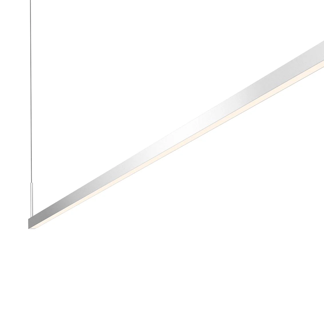 Thin-Line 96" Wide Bright Satin Aluminum Two-Sided LED Pendant - Image 2