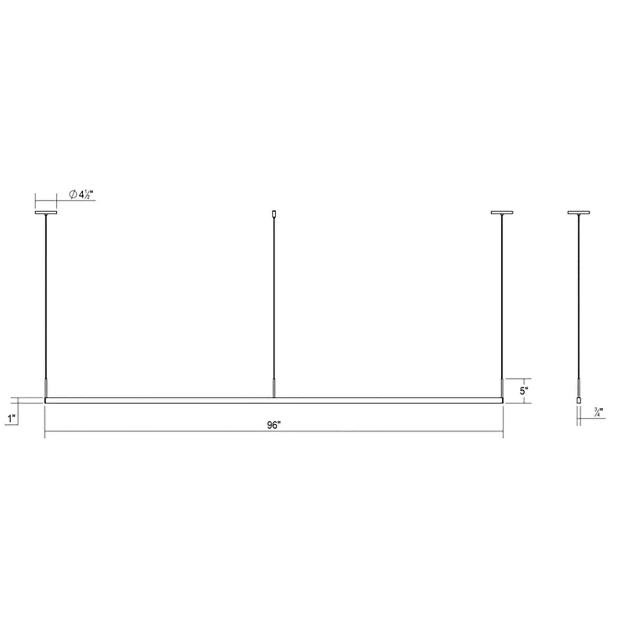 Thin-Line 96" Wide Bright Satin Aluminum Two-Sided LED Pendant - Image 3