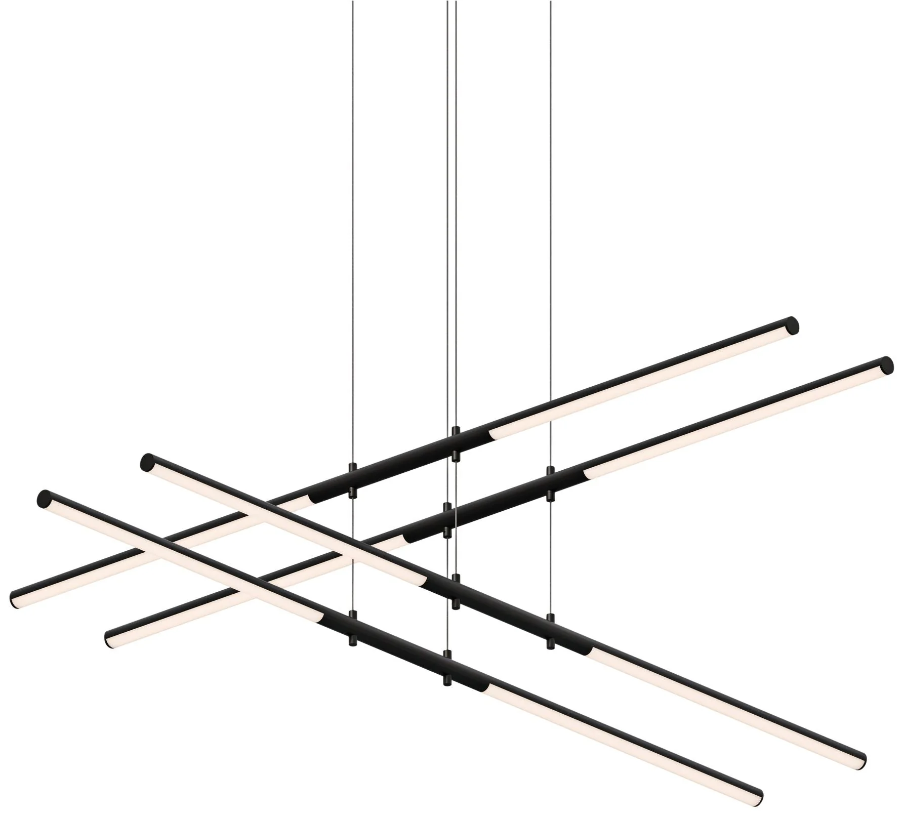 Tik-Tak? 47 1/2" Wide Black Stack 2-Tier 8-Light LED Pendant - Image 1
