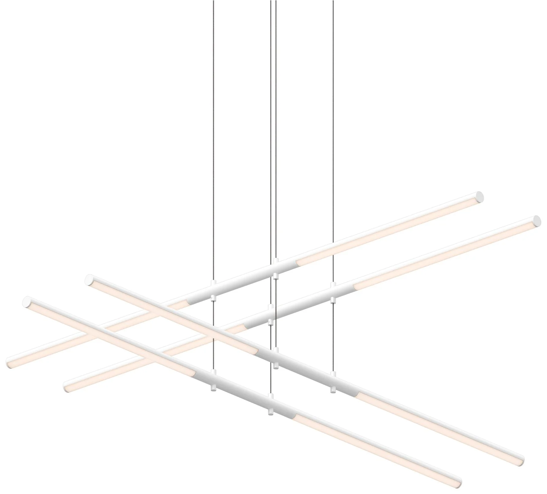 Tik-Tak? 47 1/2" Wide White Stack 2-Tier 8-Light LED Pendant - Image 1