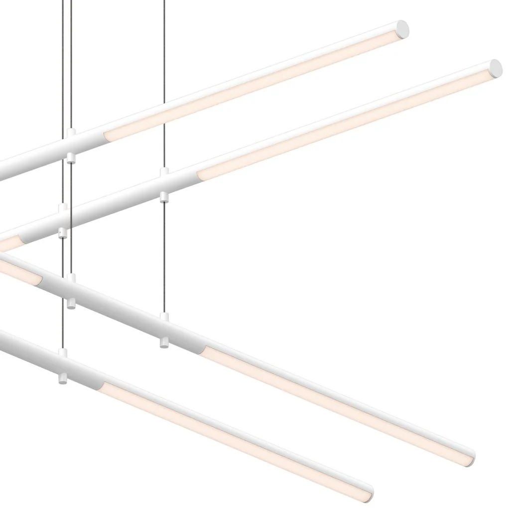 Tik-Tak? 47 1/2" Wide White Stack 2-Tier 8-Light LED Pendant - Image 2