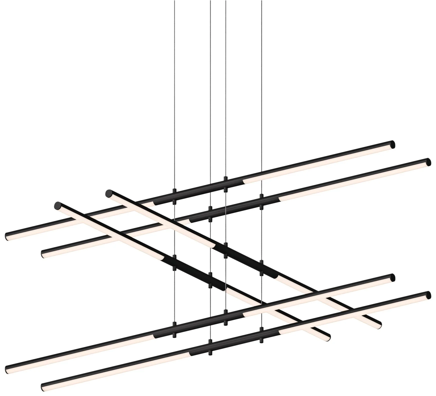Tik-Tak? 47 1/2"W Black Stack 3-Tier 12-Light LED Pendant - Image 1