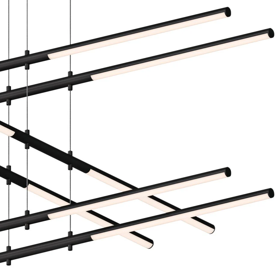 Tik-Tak? 47 1/2"W Black Stack 3-Tier 12-Light LED Pendant - Image 2