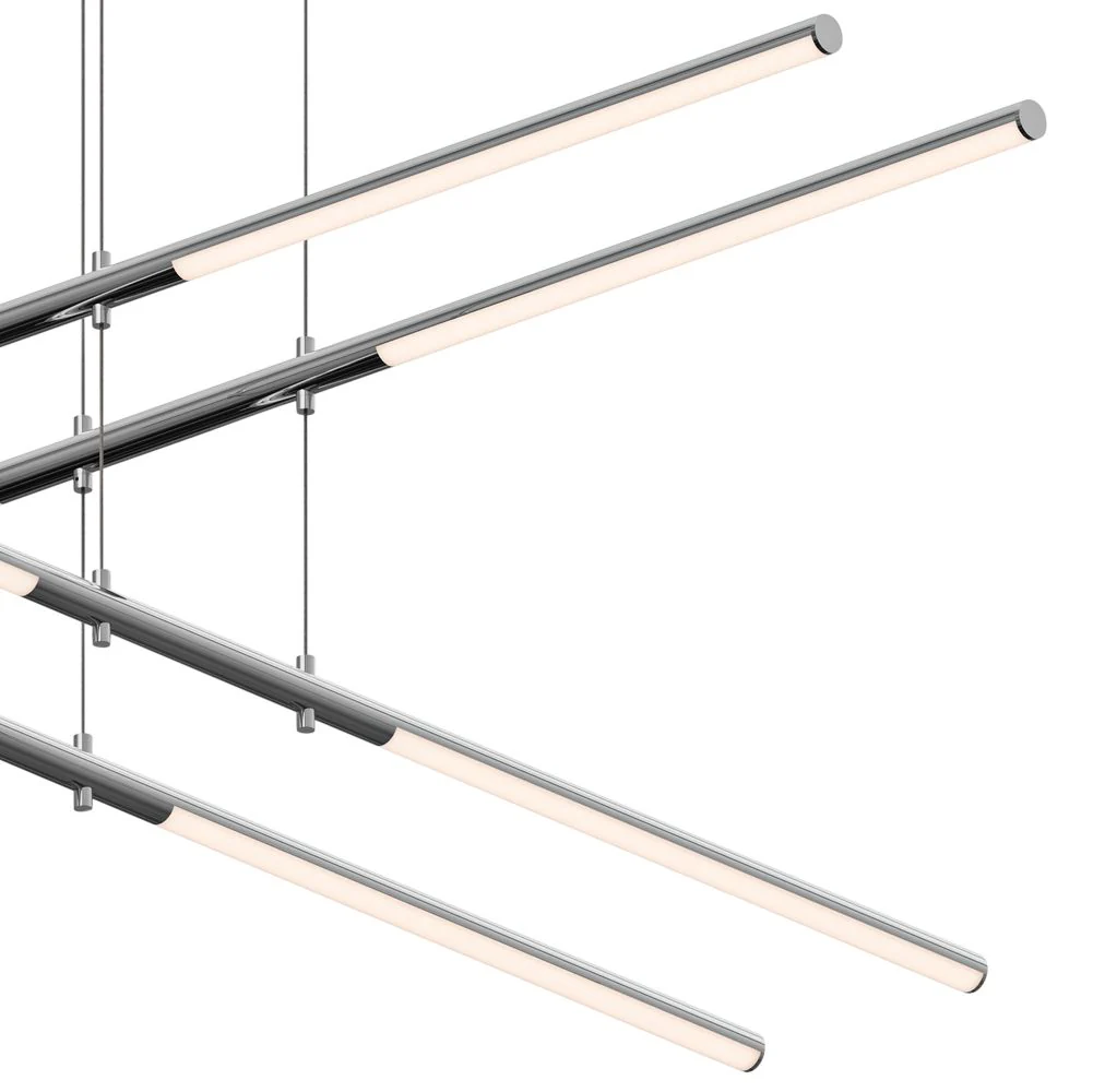 Tik-Tak? 47 1/2"W Chrome Stack 2-Tier 8-Light LED Pendant - Image 2