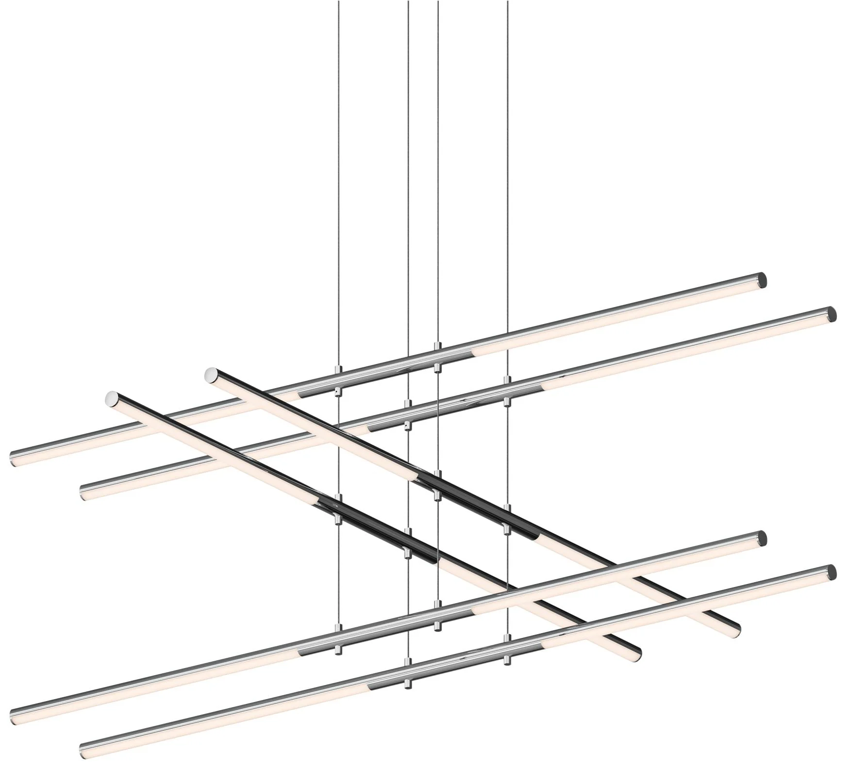 Tik-Tak? 47 1/2"W Chrome Stack 3-Tier 12-Light LED Pendant - Image 1
